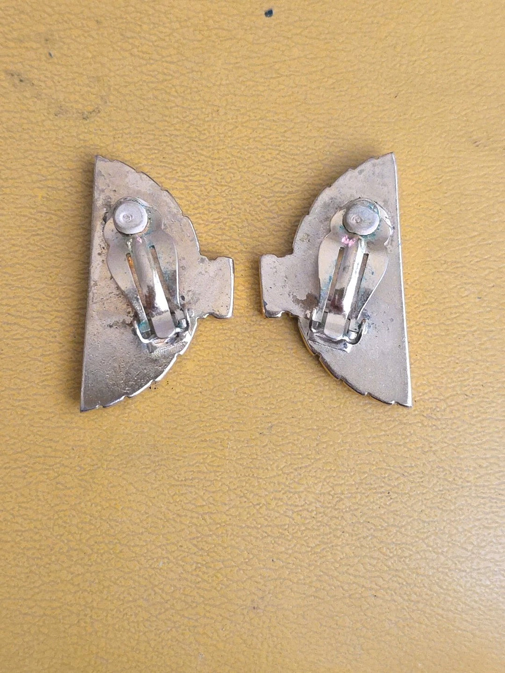 Vintage KARL LAGERFELD Iconic Gold Fan EARRINGS Clip-On Style