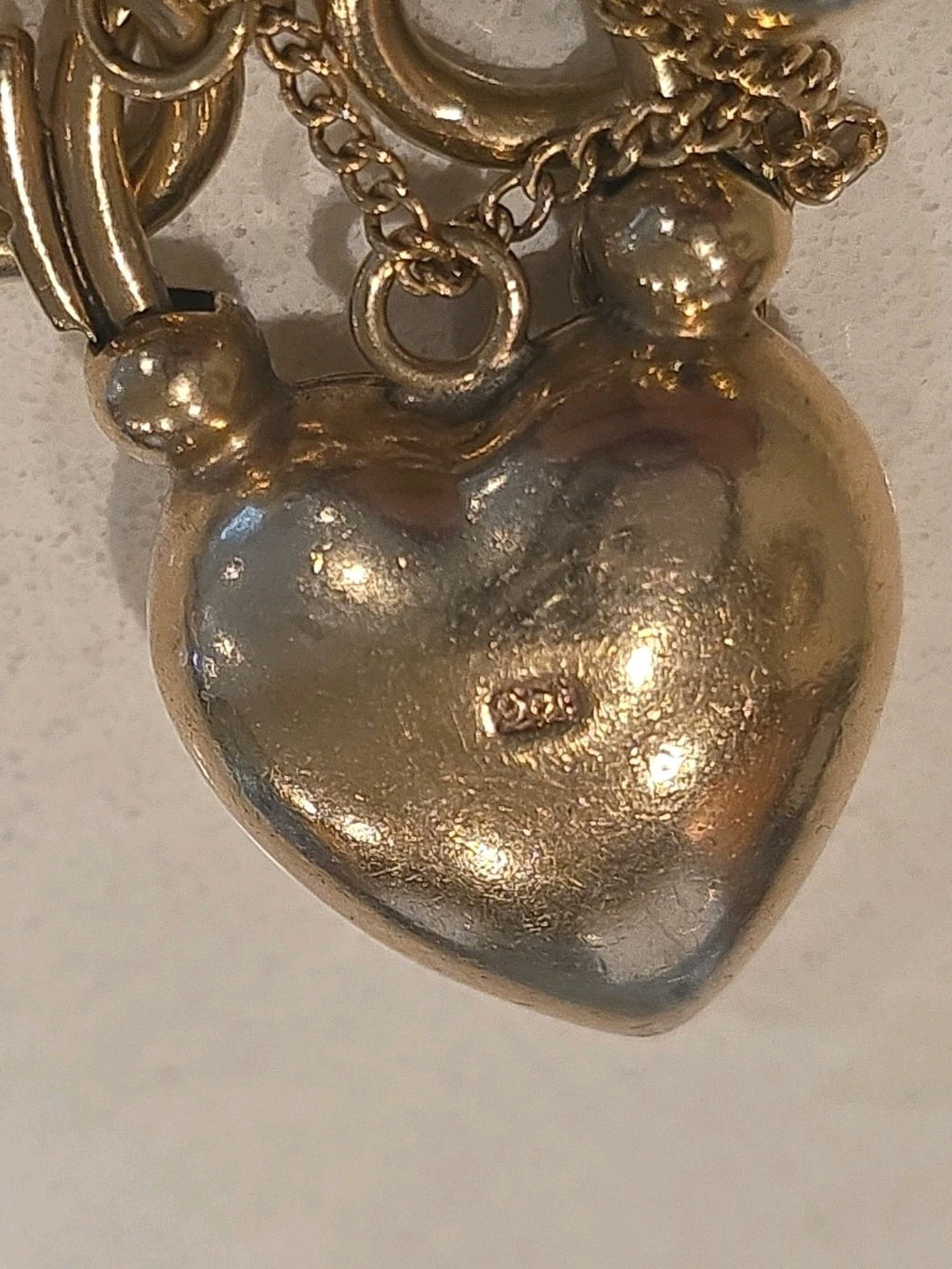 Vintage Victorian Era Rose Gold Heart Chunky Bracelet 9ct