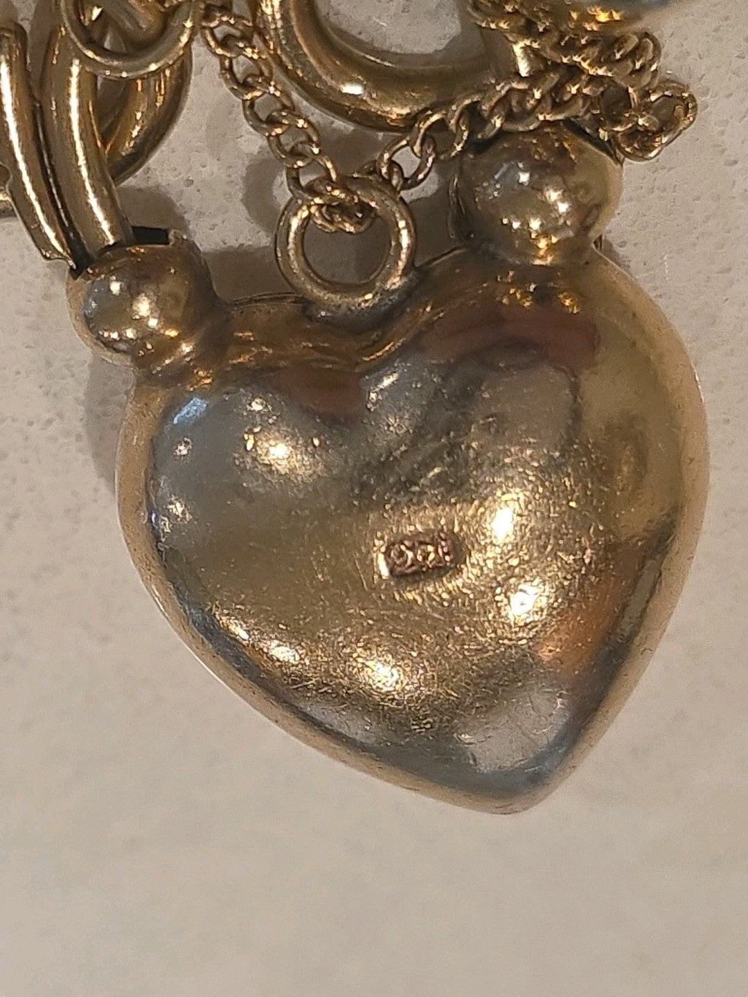 Vintage Victorian Era Rose Gold Heart Chunky Bracelet 9ct