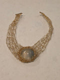 Women's Neckless- Knotless Netting- Handcrafted with Semi-Precious Stones