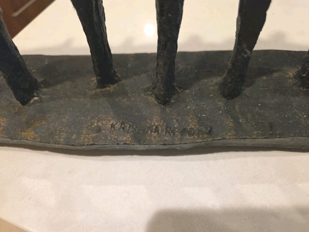 KRISHNA REDDY "The Vision" BRUTALIST Bronzed Resin Art Sculpture 1969 SIGNED