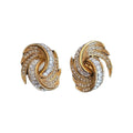 Vintage Art Deco 1980s Attwood Gold Plated Crystal Earring Clip On Signed A&S