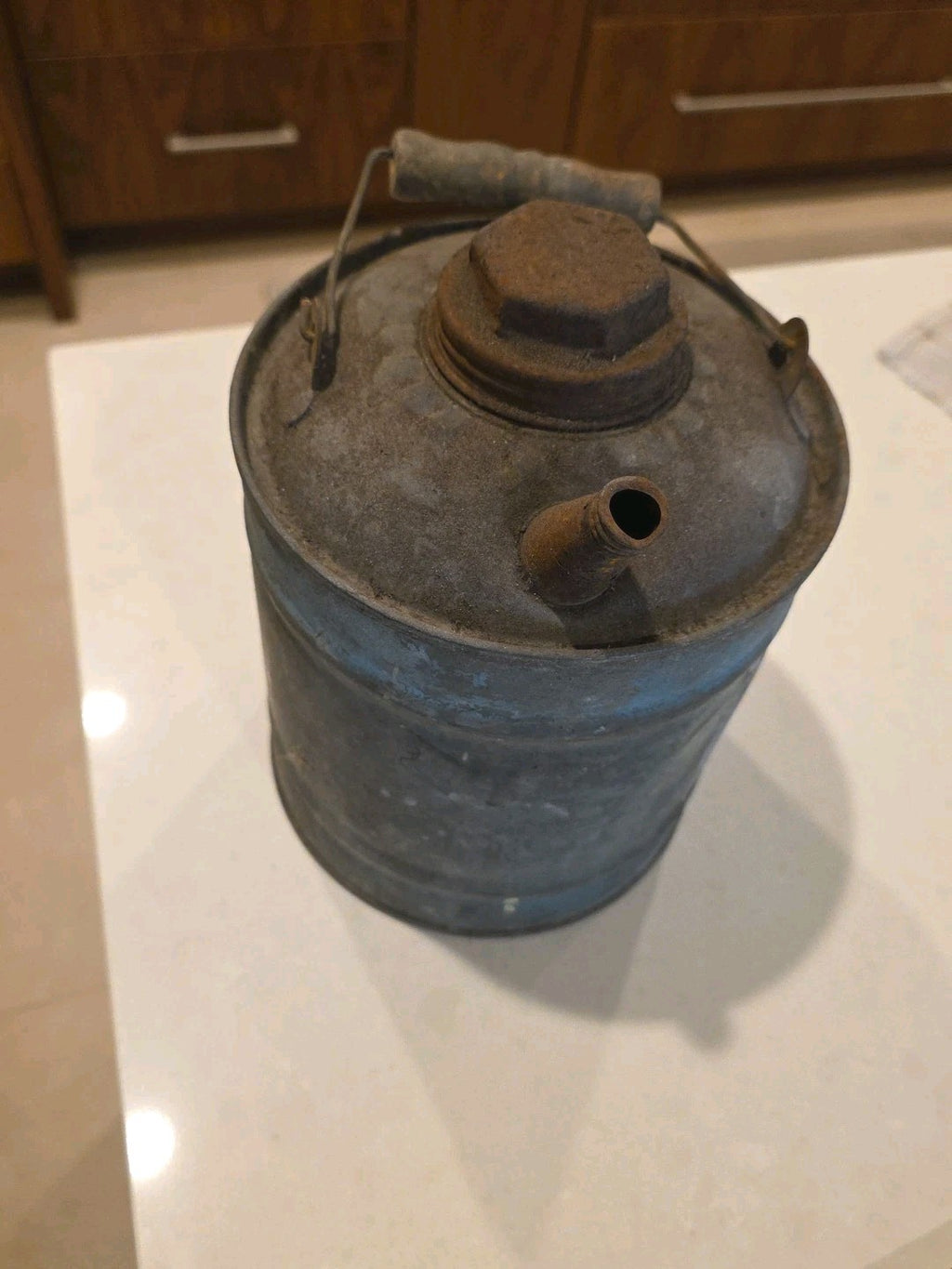 Vtg Canco Mini Small Gas Gasoline Oil Farm Station Farmhouse Metal Wood Tin Can