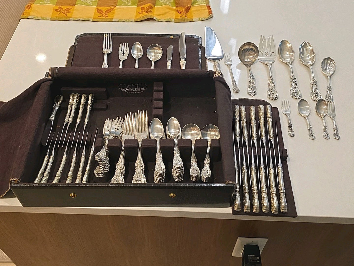 Antique Reed & Barton Francis I 93pcs Silverware 6-Pc Setting Service for 12