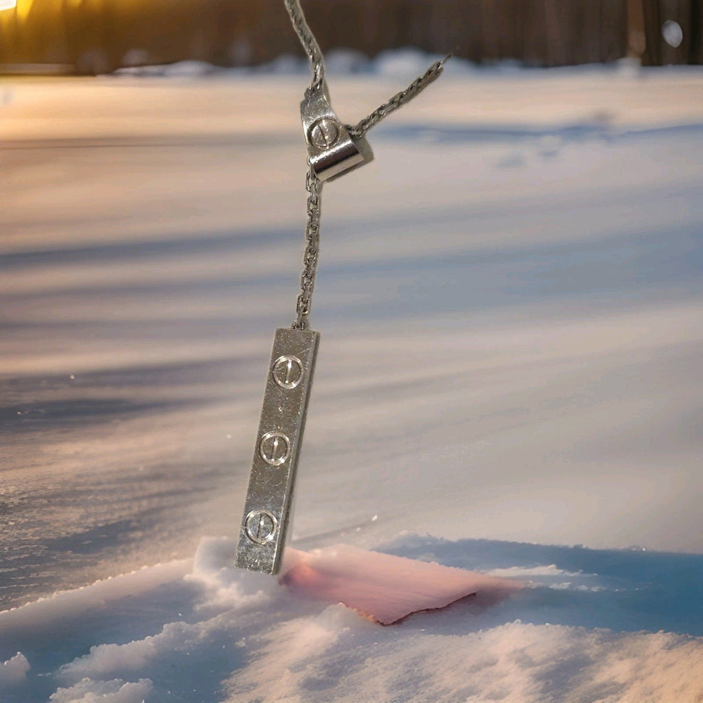 Cartier Love Necklace Lariat 18K White Gold  Adjustable