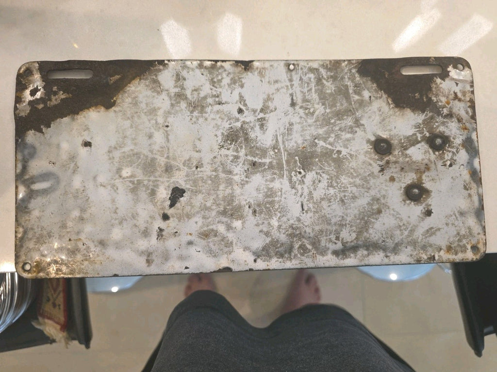 1913  PORCELAIN PENNSYLVANIA LICENSE PLATE VINTAGE AUTOMOBILIA