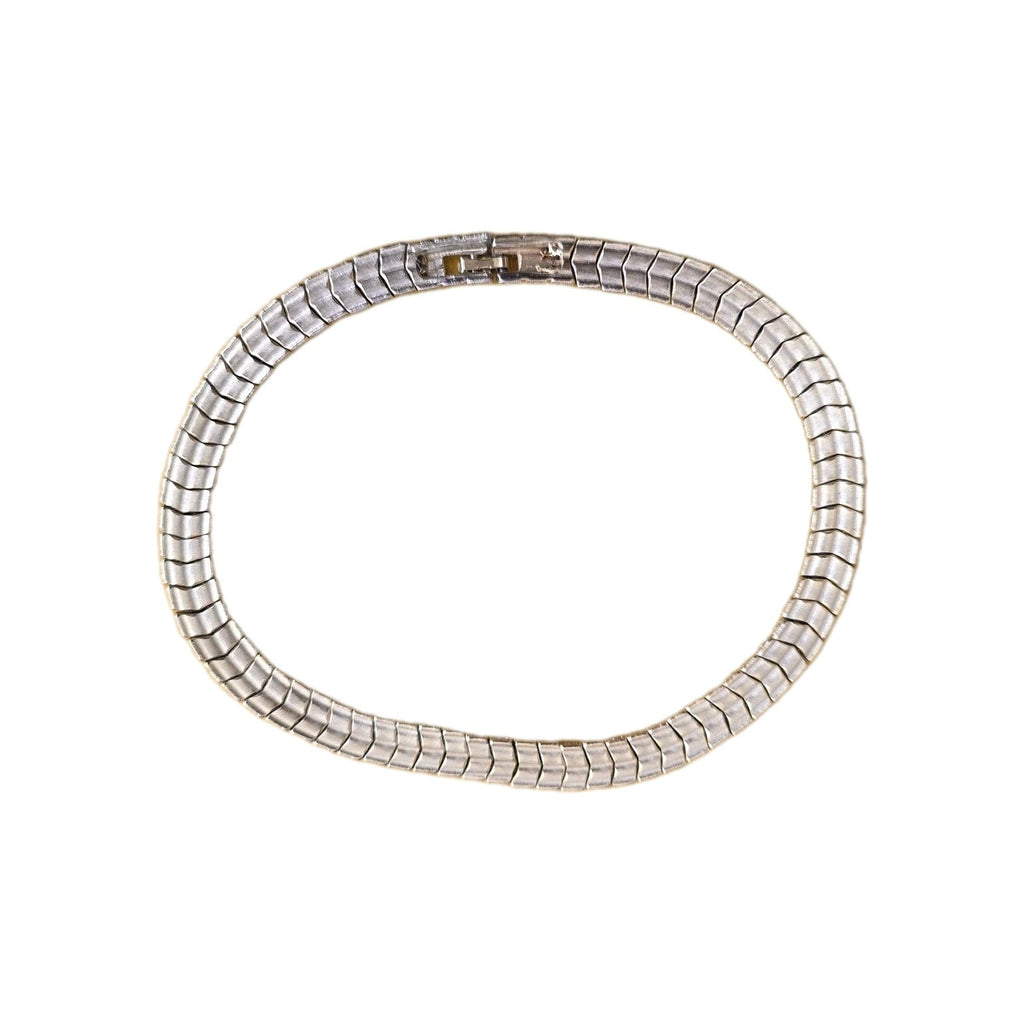 Vintage Clear Crystal Rhinestone 7 Row Tennis Choker Necklace