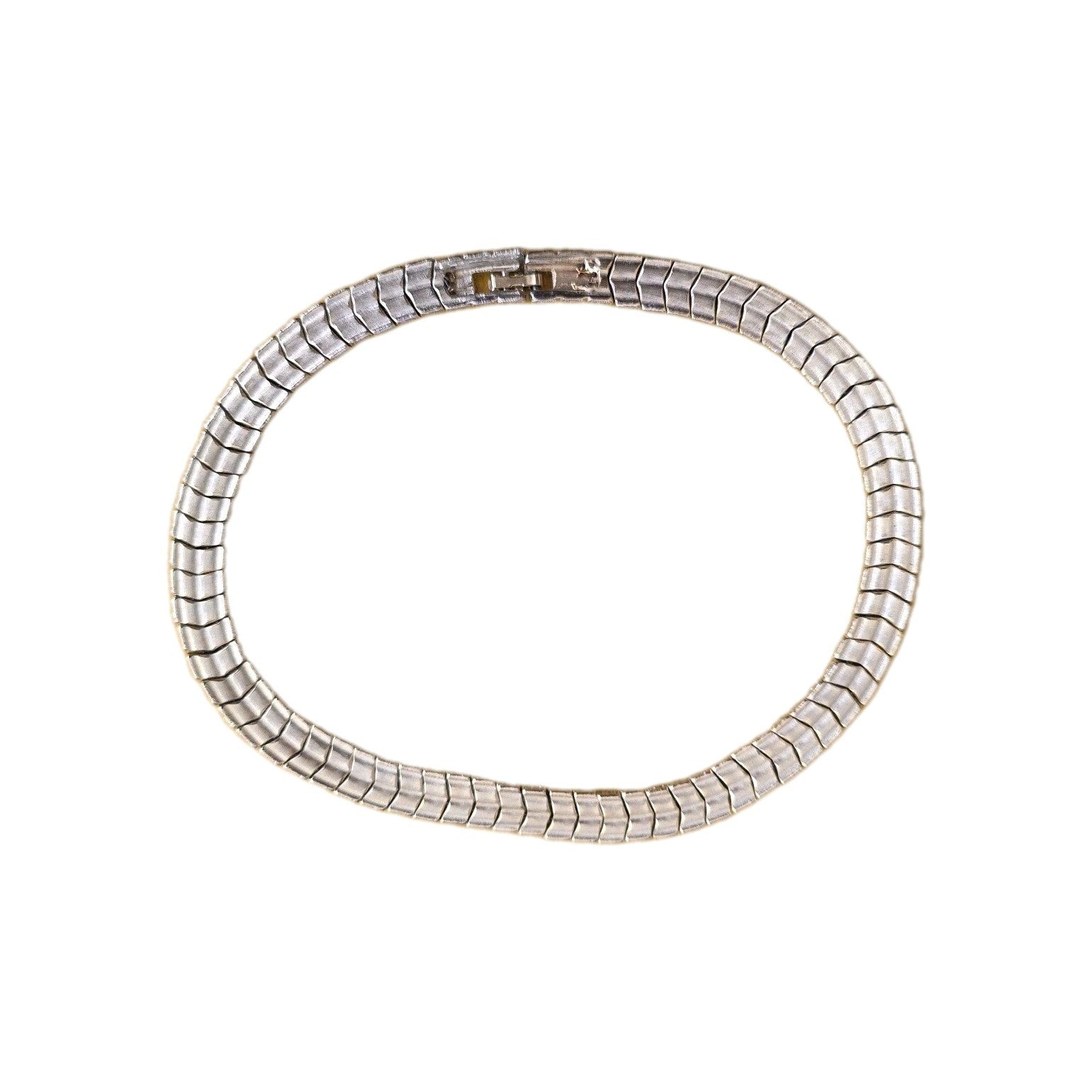 Vintage Clear Crystal Rhinestone 7 Row Tennis Choker Necklace