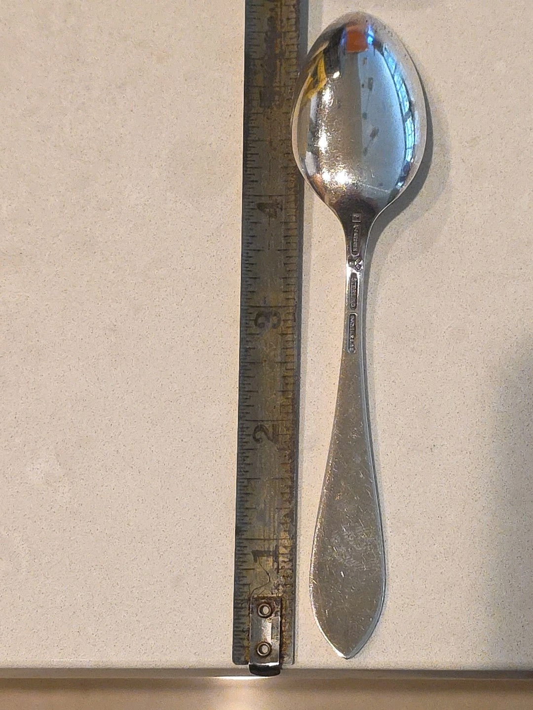 LUNT Mount Vernon Pattern Sterling Silver Spoon With Back Monogram