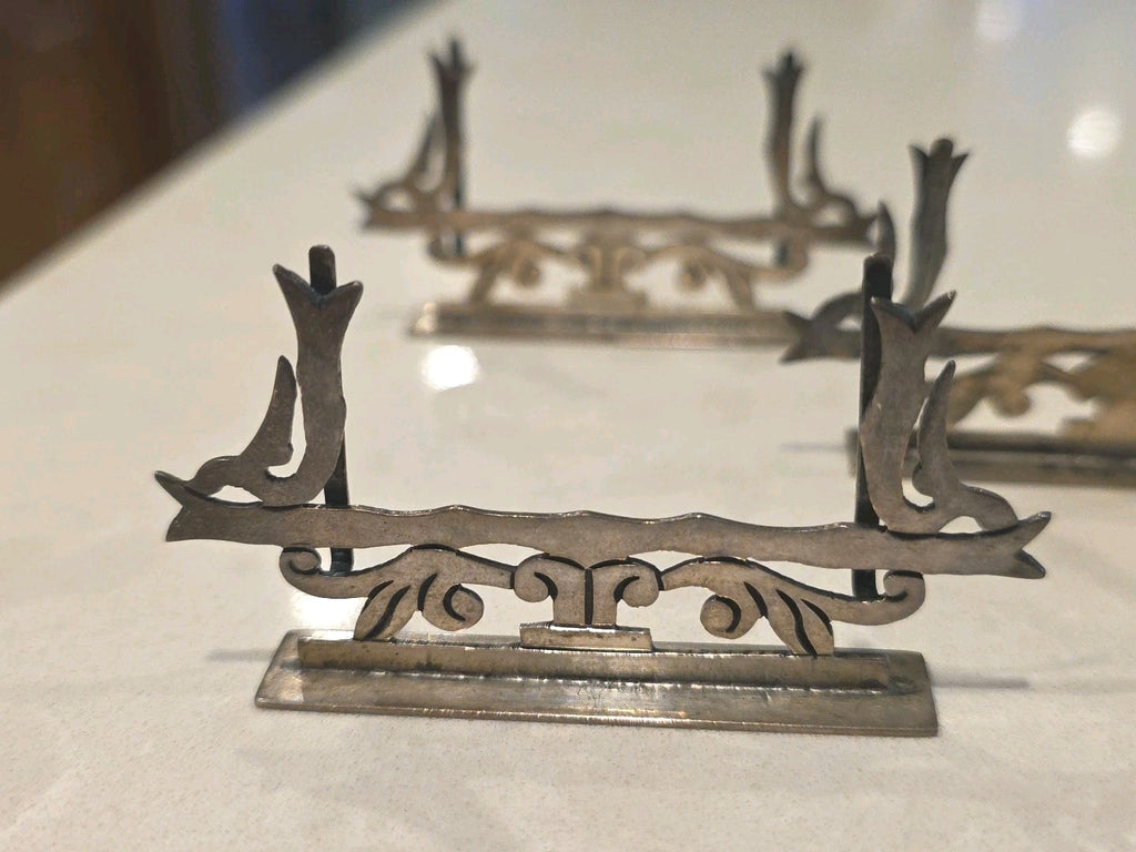 Lot of 6 Taxco Antique Sterling Silver Menu Place Card Holders