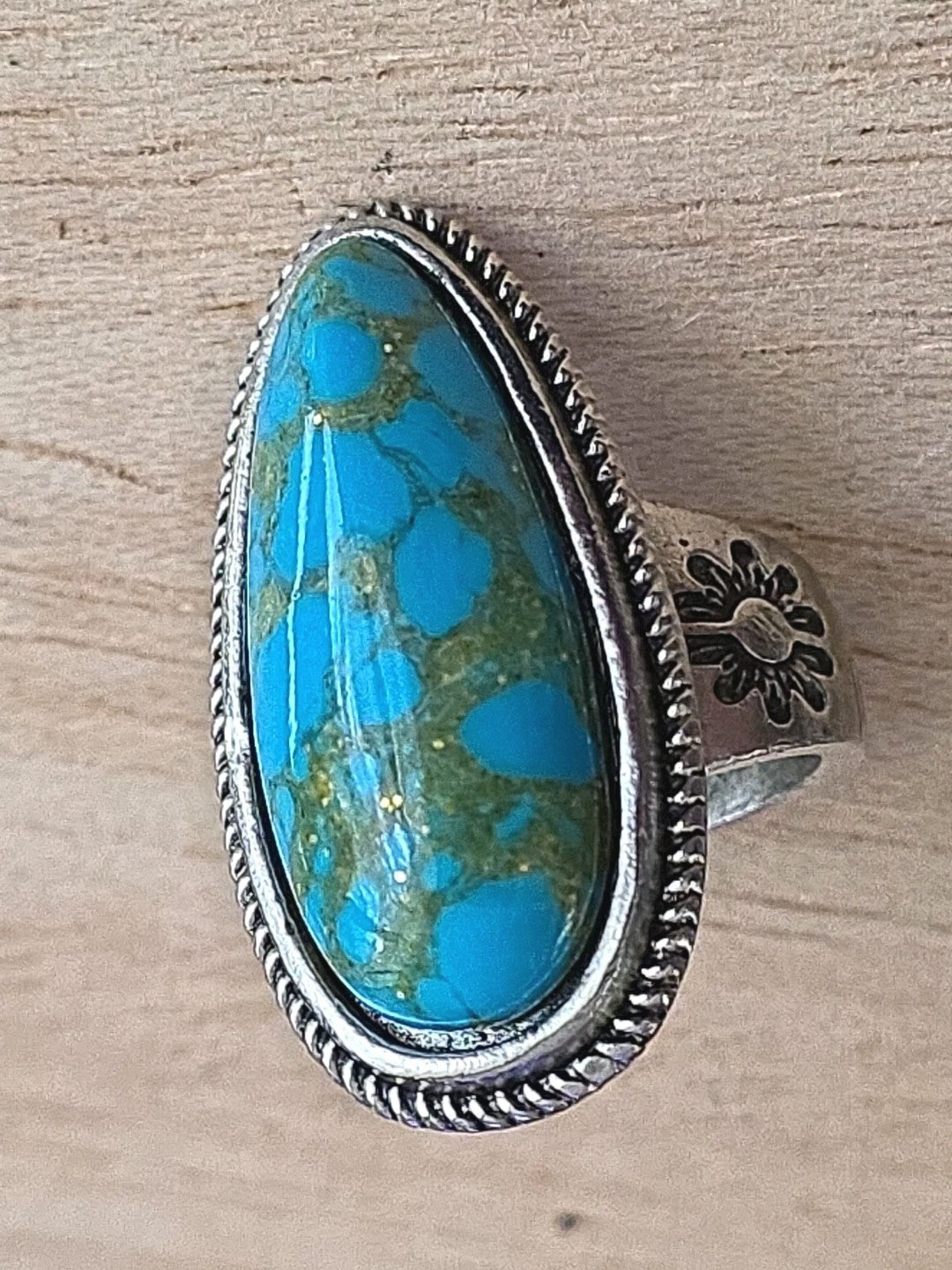 Vintage SOUTHWESTERN COPPER And TURQUOISE Ring STERLING SILVER