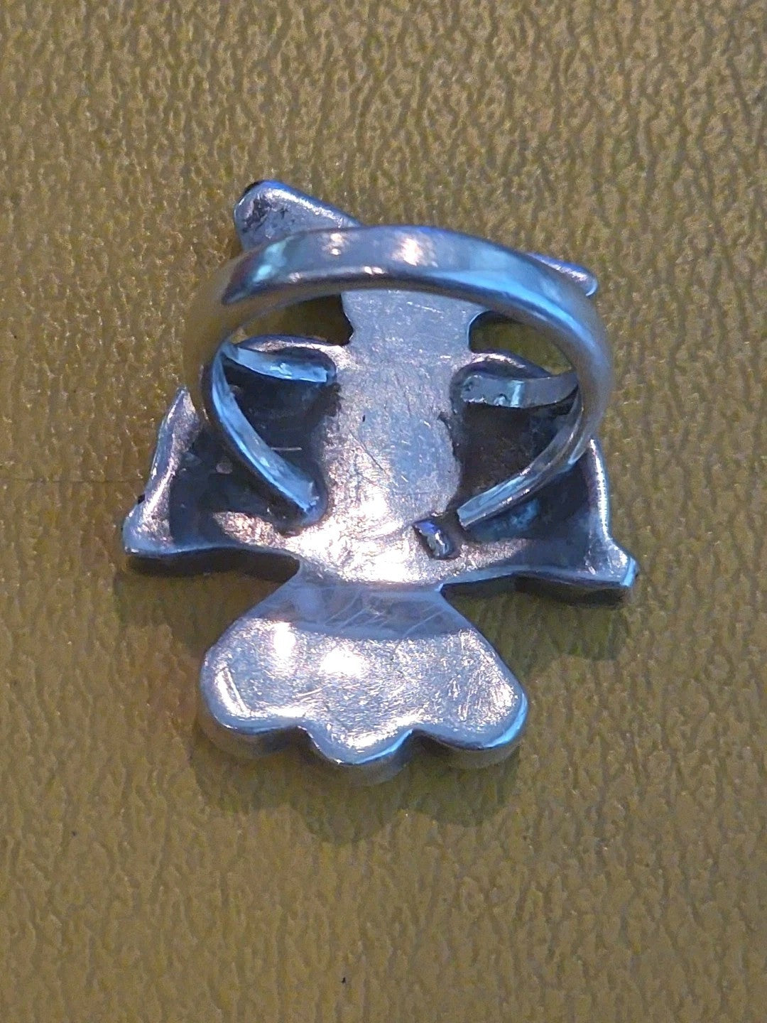 Rare Native American Zuni Edward Albert Beyuka Signed EAGLE DANCER Ring