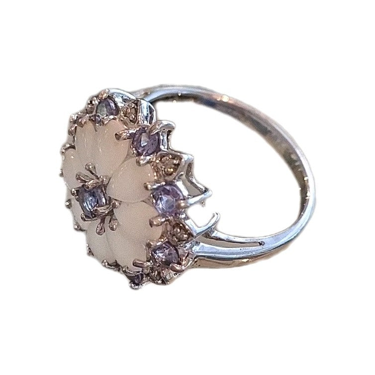 JS Joseph Schmid Designer 925 Sterling Silver Real Tanzanite Cluster Ring Sz 10