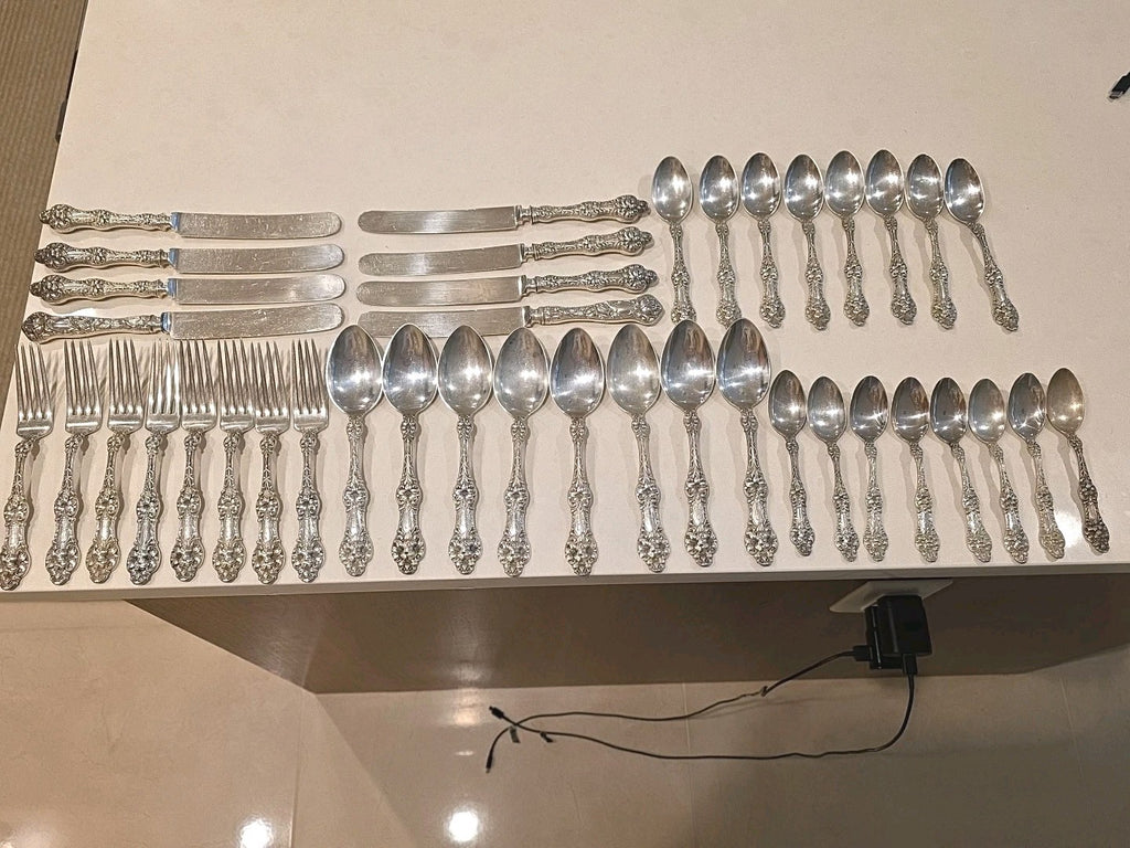 Old Orange Blossom by Alvin Sterling Silver Flatware Set Service 40 pcs