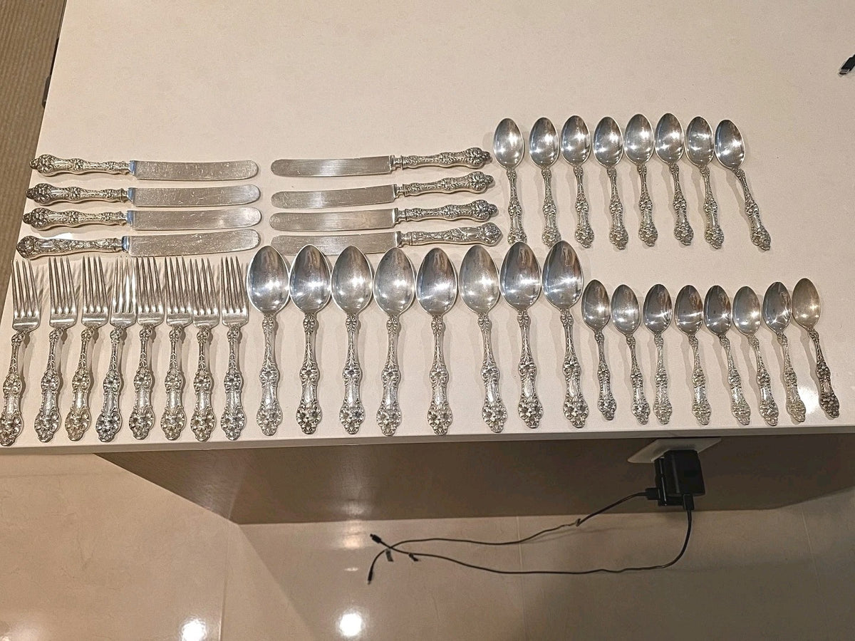 Old Orange Blossom by Alvin Sterling Silver Flatware Set Service 40 pcs