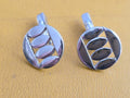 Swank Mid-Century Sterling Silver Round Cufflinks Signed