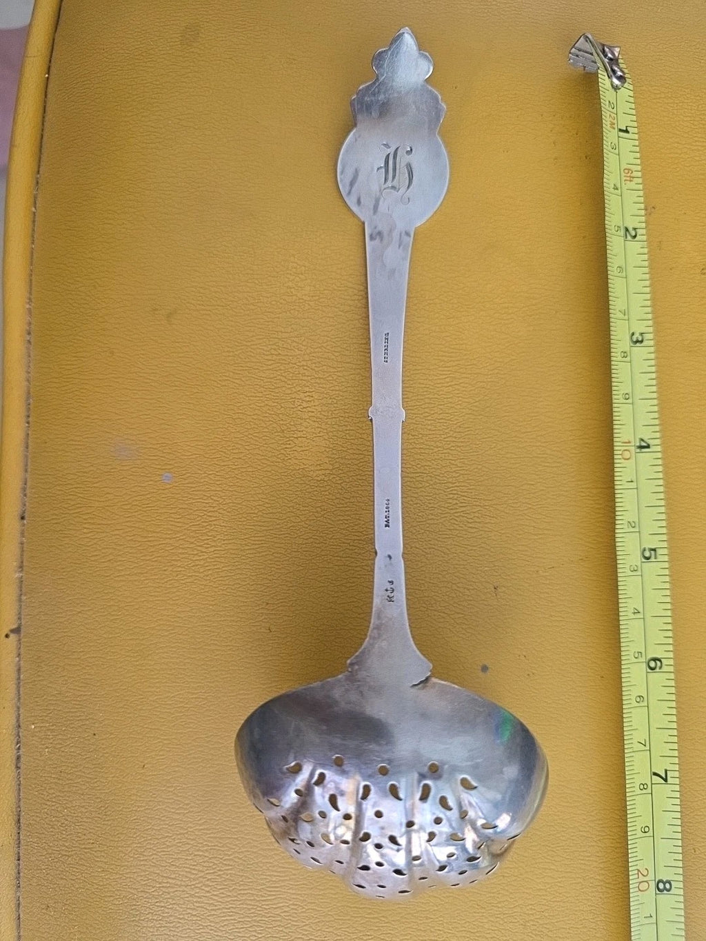 Antique Sterling Silver Gorham Medallion Pierced Berry Ladle