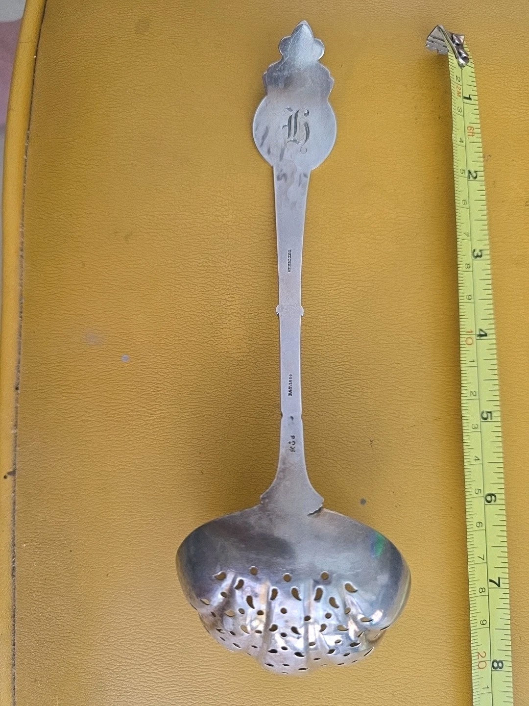 Antique Sterling Silver Gorham Medallion Pierced Berry Ladle