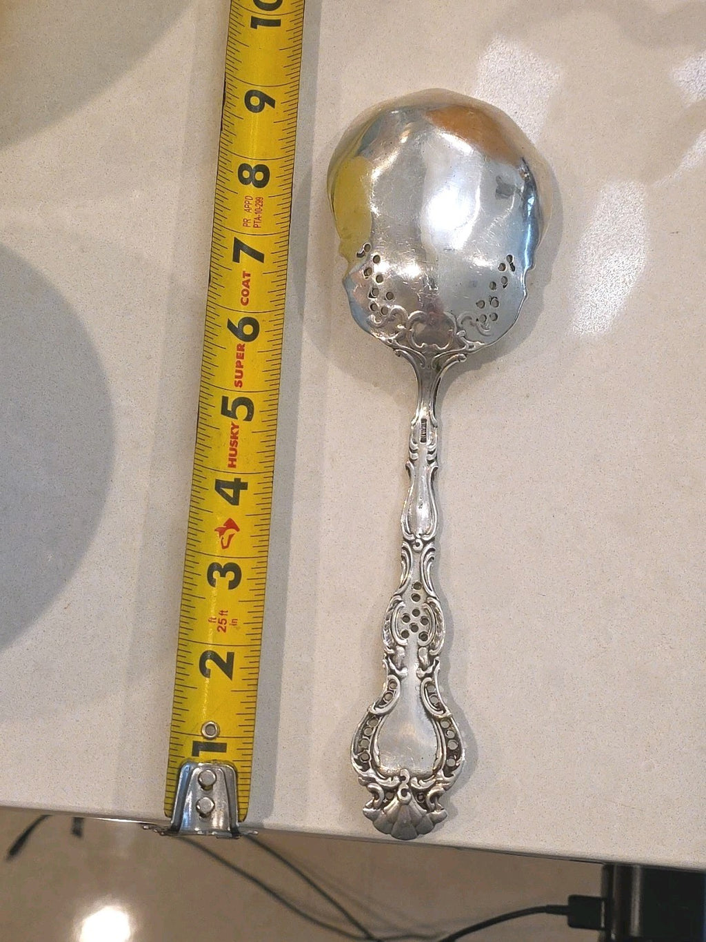Regent by Durgin Sterling Silver Salad Spoon Pierced Bowl  9 5/8"