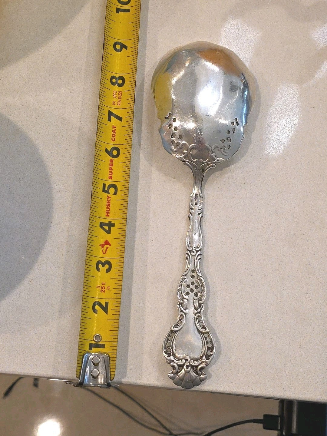 Regent by Durgin Sterling Silver Salad Spoon Pierced Bowl  9 5/8"