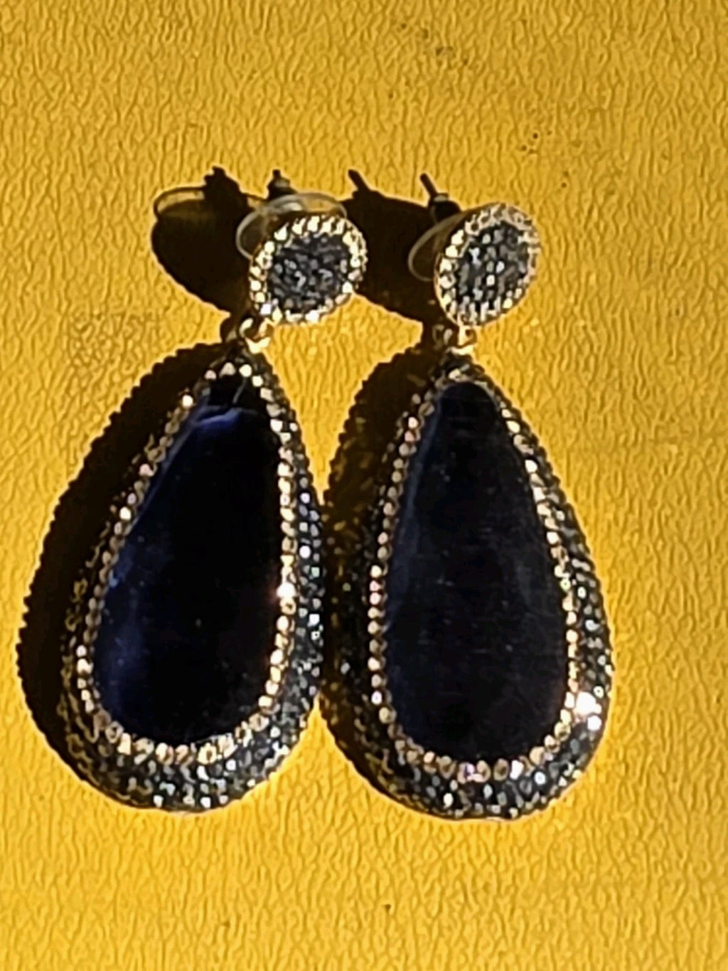 Grand Bazaar Turkish Hand Made Silver Earrings With Gemstones