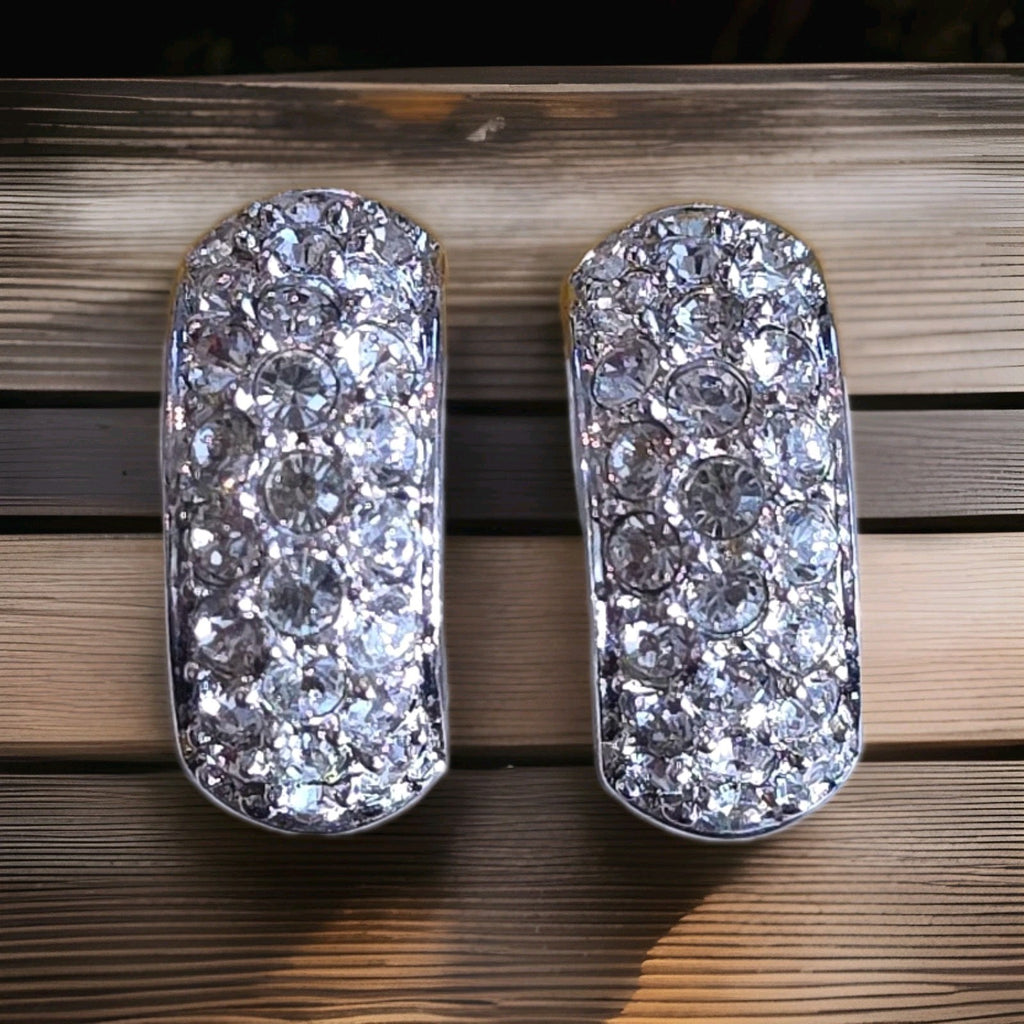 Swarovski Crystal Petite Huggie Hoop Clip Earrings