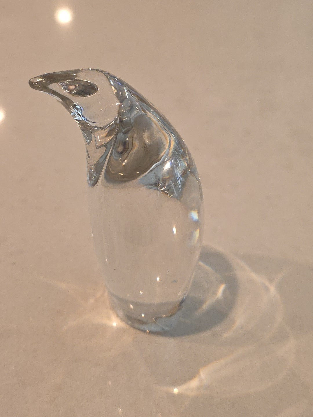 Dansk International Lead Crystal Glass Penguin Paperweight
