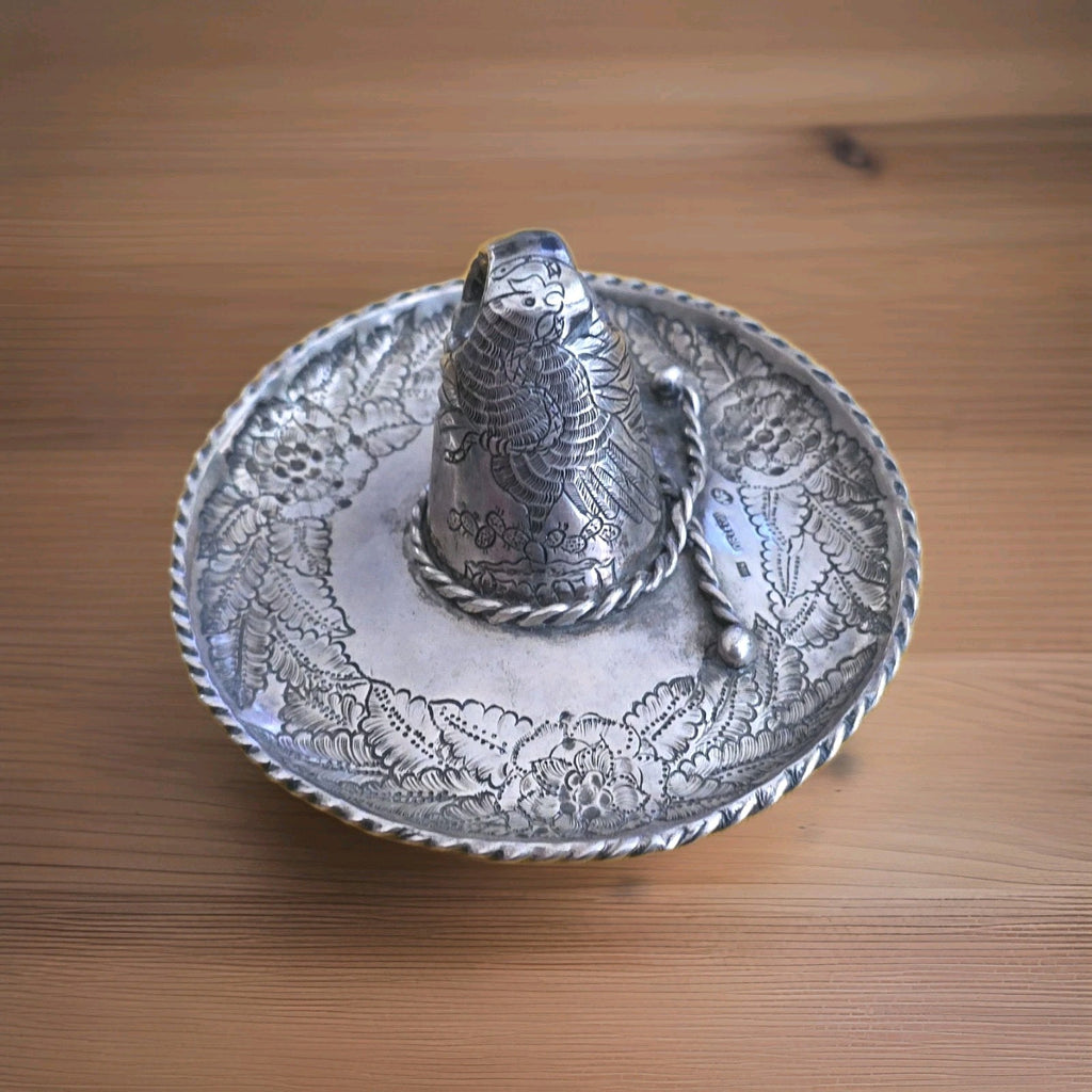 Sombrero Hat Figurine 800 Sterling Silver Mexico