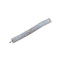 SILVER TRILLION CUT CRYSTAL Clear CRYSTALS TENNIS BRACELET  7/4”