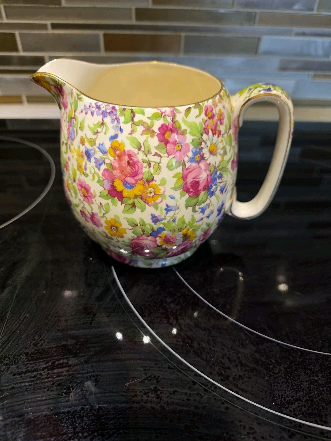 Royal Winton Summertime Chintz Creamer England Floral Milk Jug Grimwades