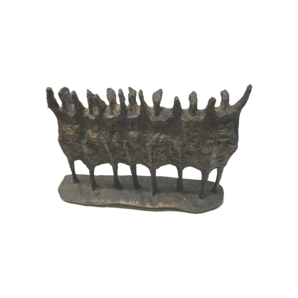 KRISHNA REDDY "The Vision" BRUTALIST Bronzed Resin Art Sculpture 1969 SIGNED