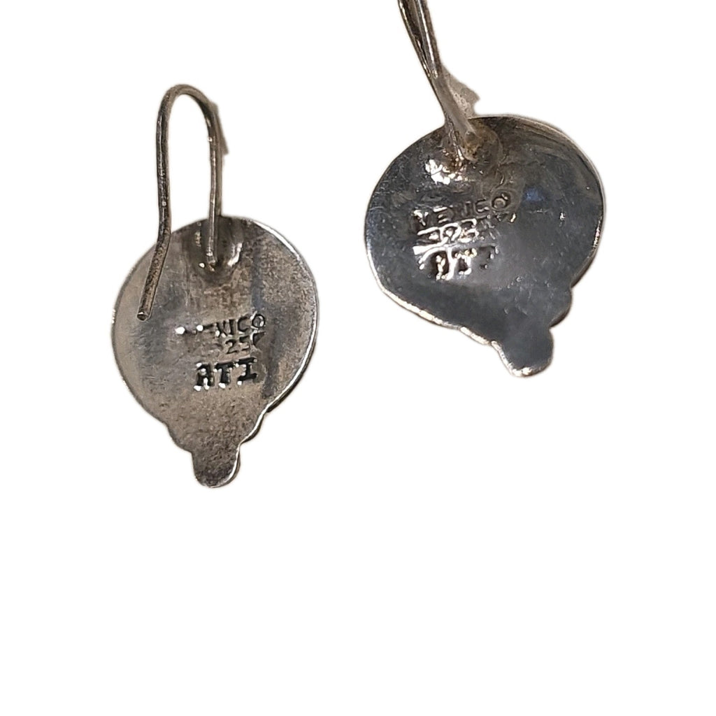 Vintage TAXCO ATI Dome Sterling Silver Button Earrings