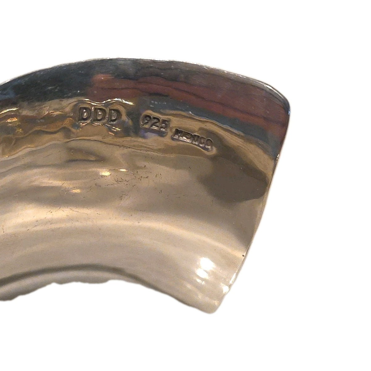 DDD Dominique Dinouart Mexico Modernist Hammered Design Threaded Cuff Bracelet