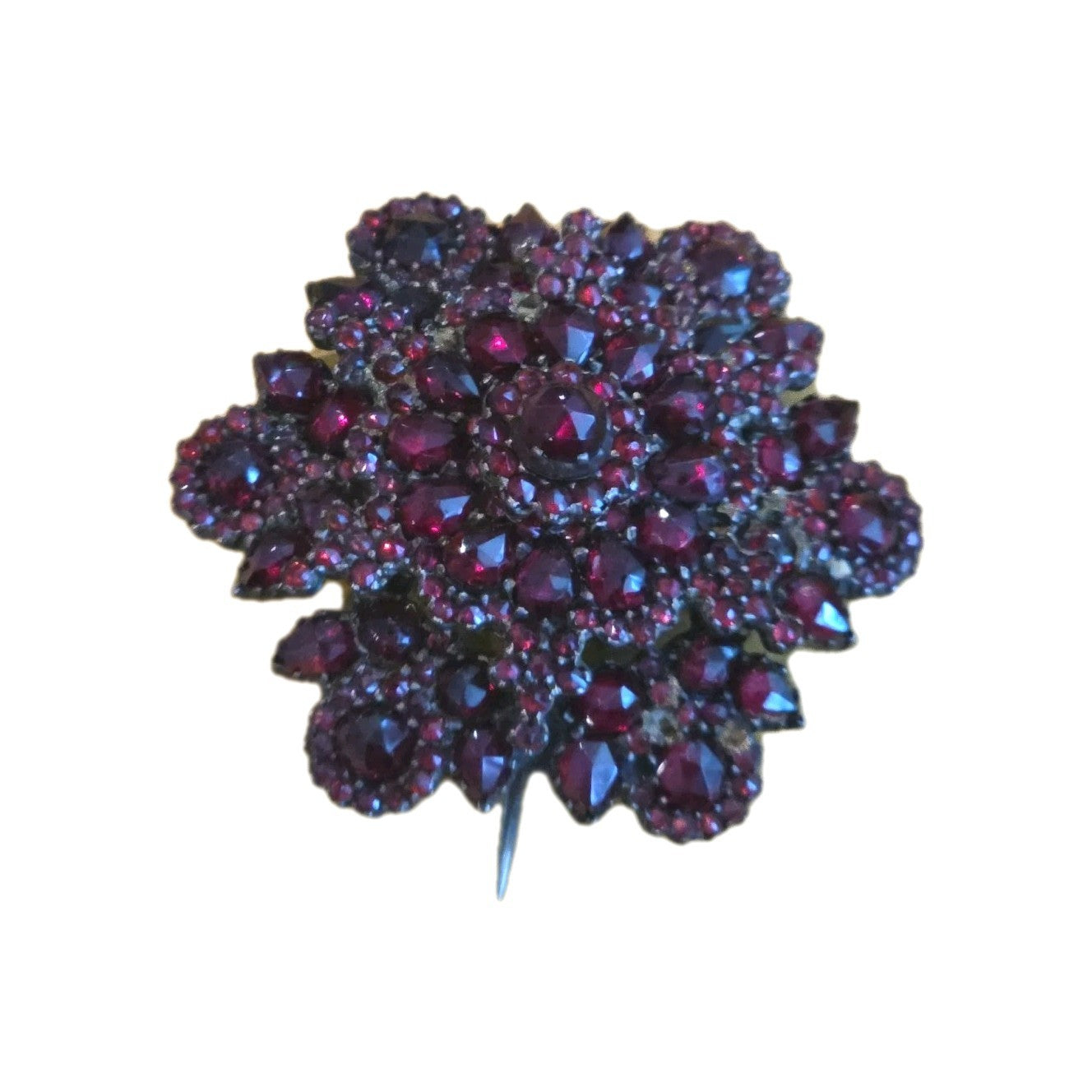 Antique Victorian Star Shape Bohemian Garnet Brooch