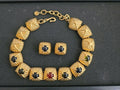 Vintage 1980's Givenchy Gold Gripiox Earrings and Choker Necklace Set