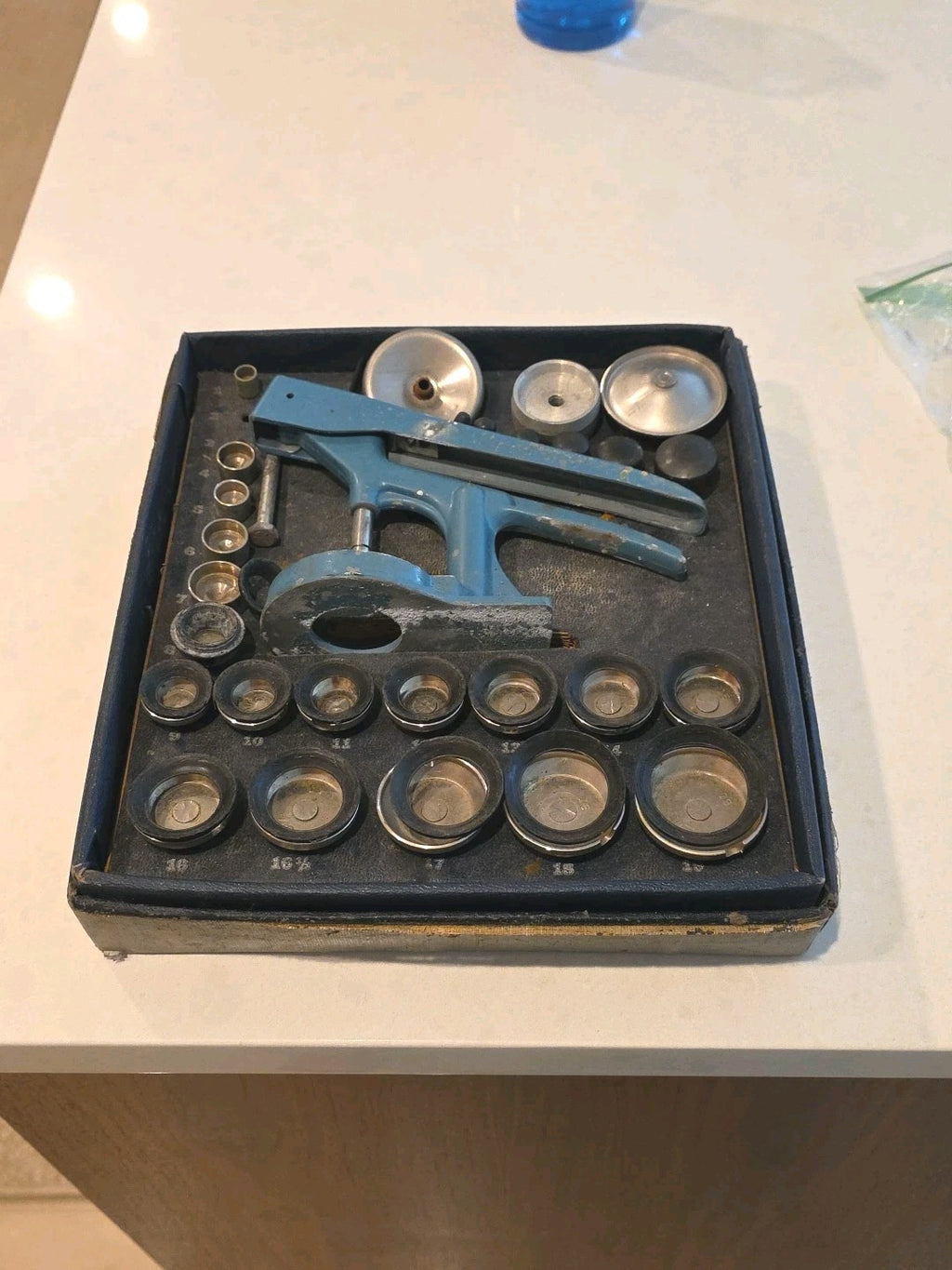 Vintage G-S HP-5 Watch Crystal Press Set Germanow Simon Flexo Crystals Tool Kit
