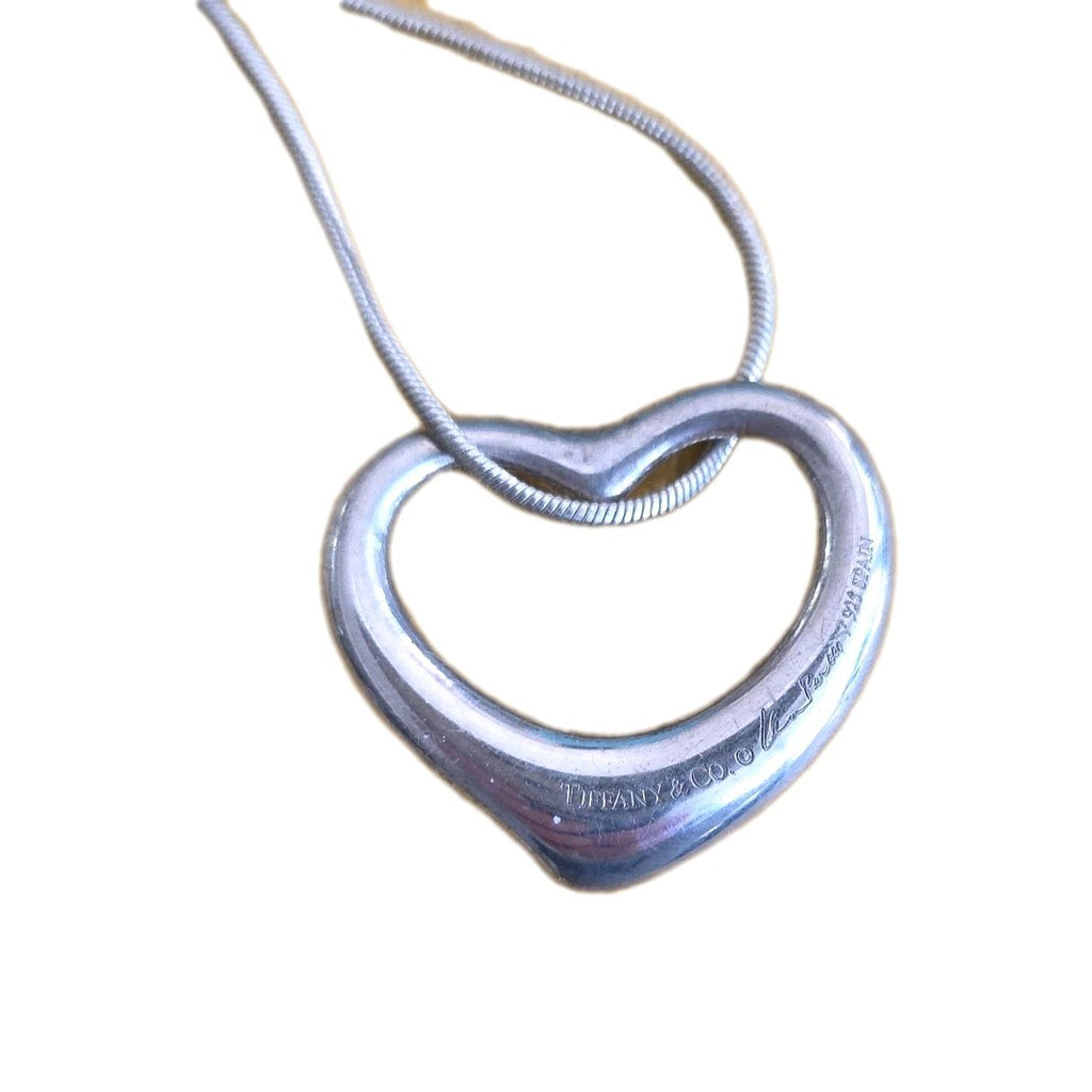 TIFFANY & Co ELSA PERETTI 925 STERLING SILVER OPEN HEART NECKLACE