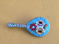 Large Rose Flower Micro Mosaic Brooch Mandolin Guitar Grand Tour Pin
