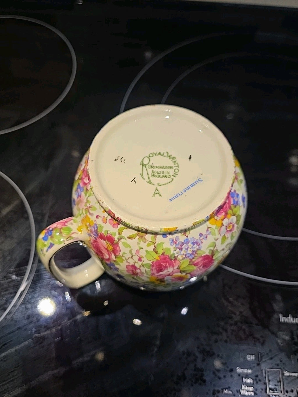 Royal Winton Summertime Chintz Creamer England Floral Milk Jug Grimwades