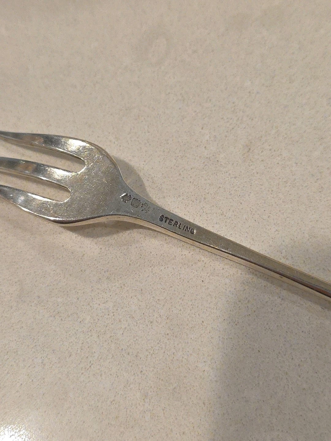 Rare Antique Sterling Silver Cocktail Fork Reed & Barton Harequin