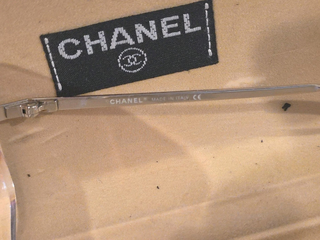CHANEL Chanel Rimless Coco Mark Rhinestone Sunglasses 4017-D Pink gradient USED