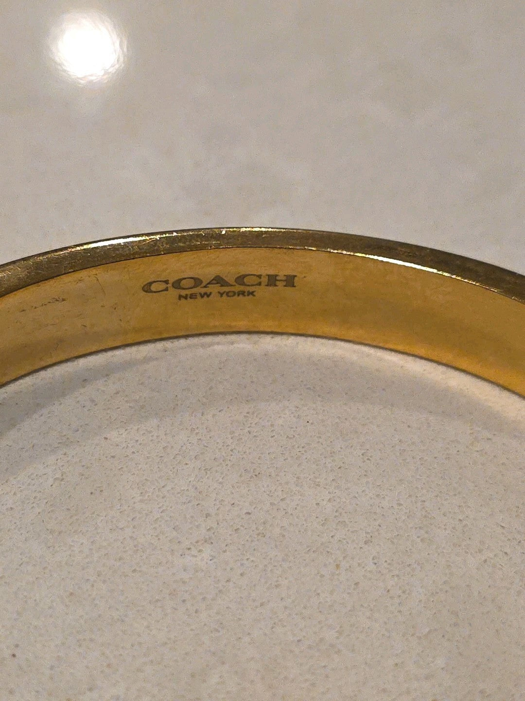 Coach Push Signature Hinged Bangle-Indigo Blue
