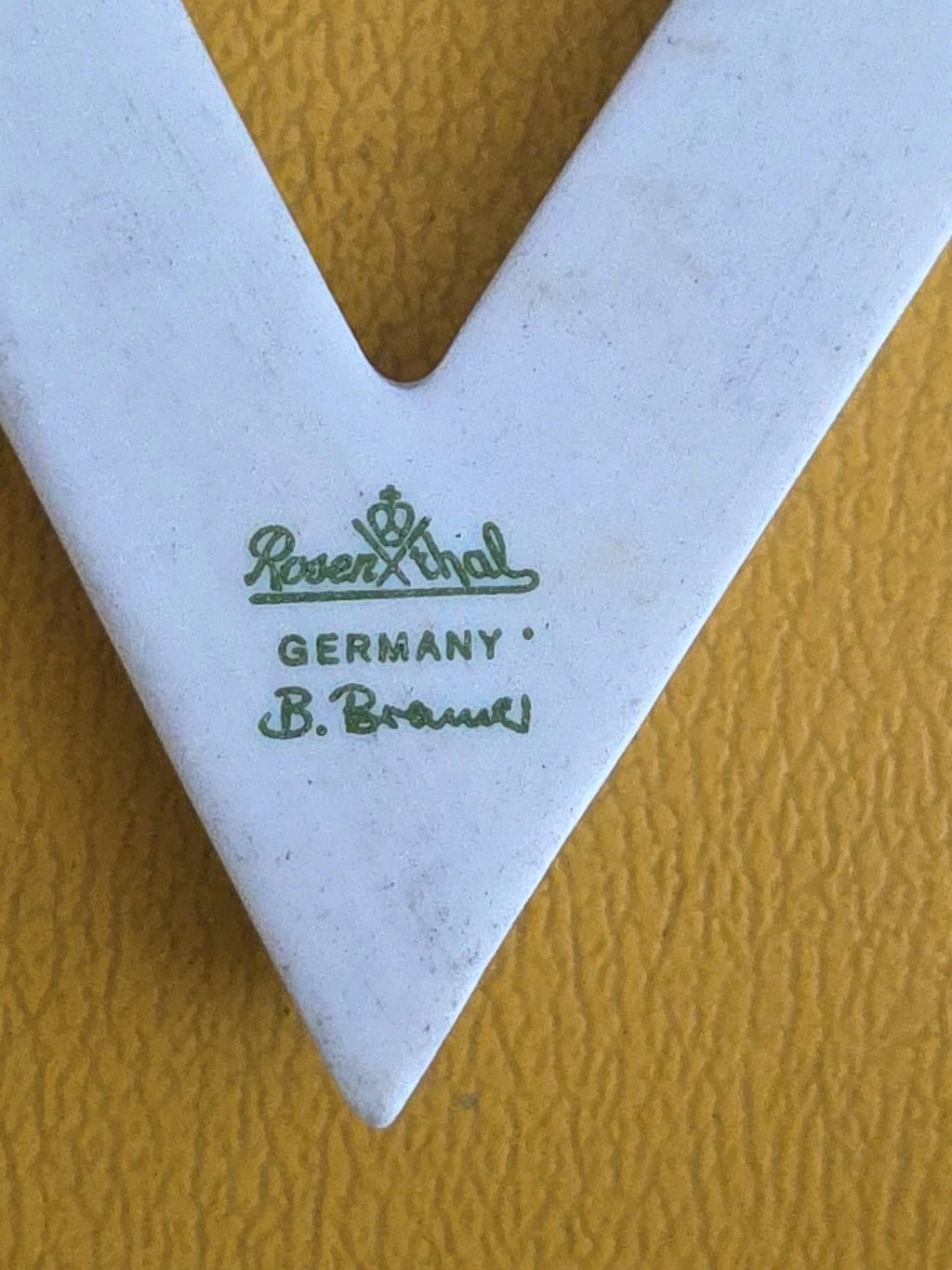 Vtg Rosenthal Germany B. Brenner Brooch Abstract Porcelain 80s 2.25 in Signed✨