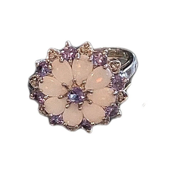 JS Joseph Schmid Designer 925 Sterling Silver Real Tanzanite Cluster Ring Sz 10