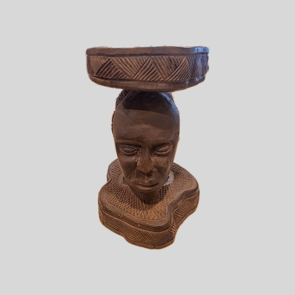 Antique Wood Carved Tree Congo Chief's Stool