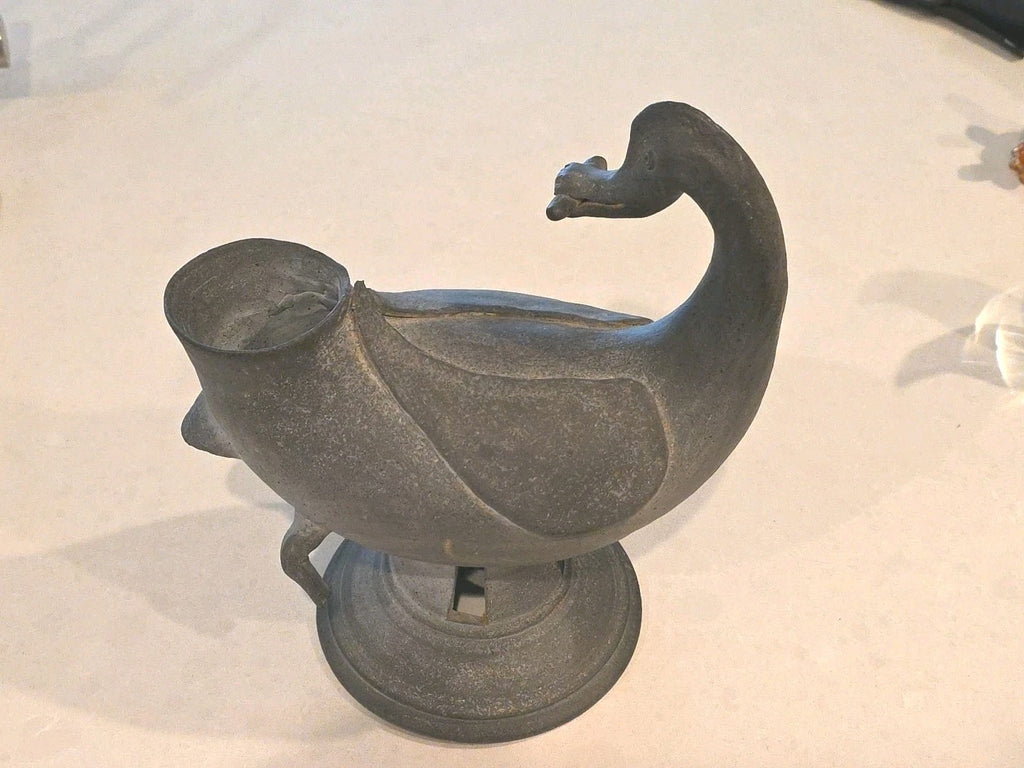 Midcentury Studio Art Pottery Figural Duck Vessel Sculpture Pitcher