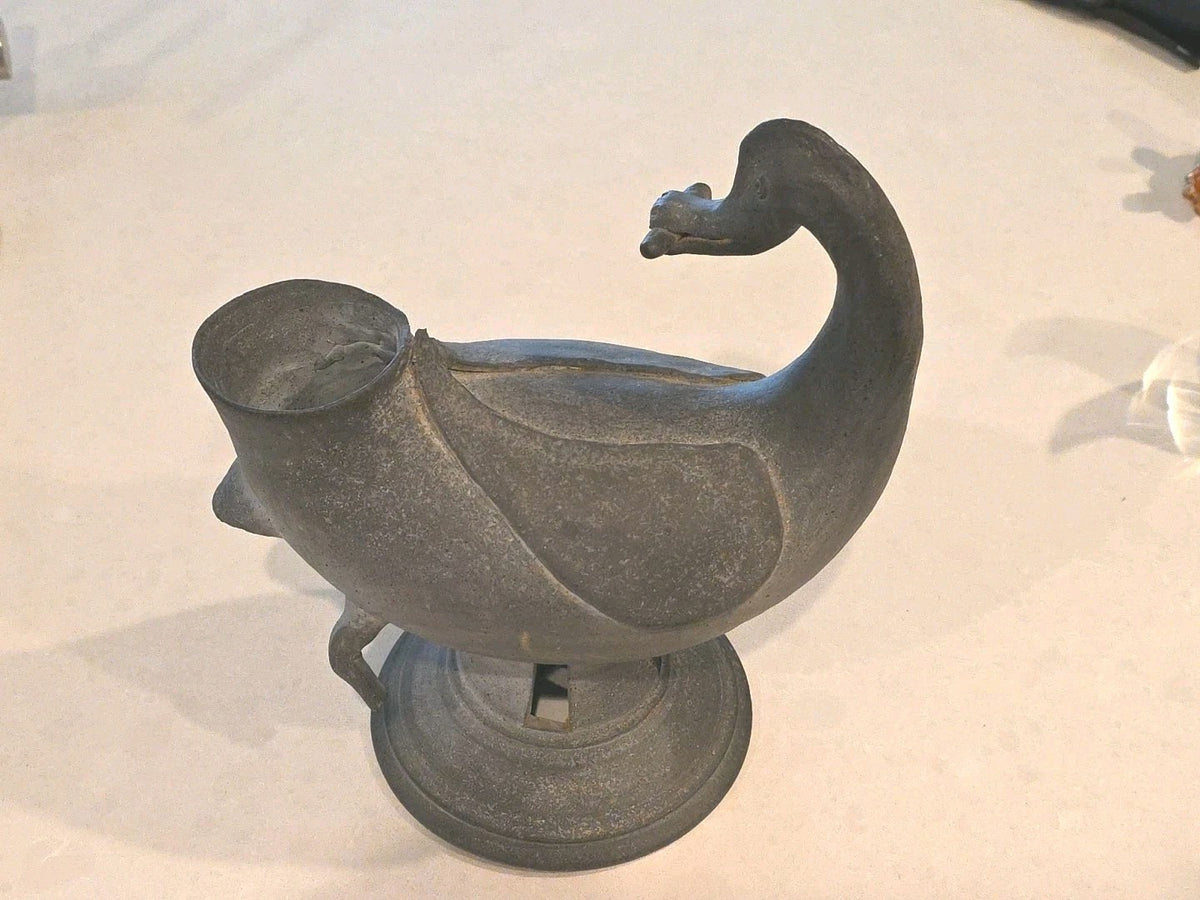 Midcentury Studio Art Pottery Figural Duck Vessel Sculpture Pitcher