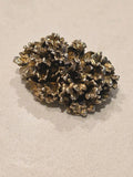 TILIA DENMARK 925 Silver  Vintage Sculpted Floral Design Brooch Pin