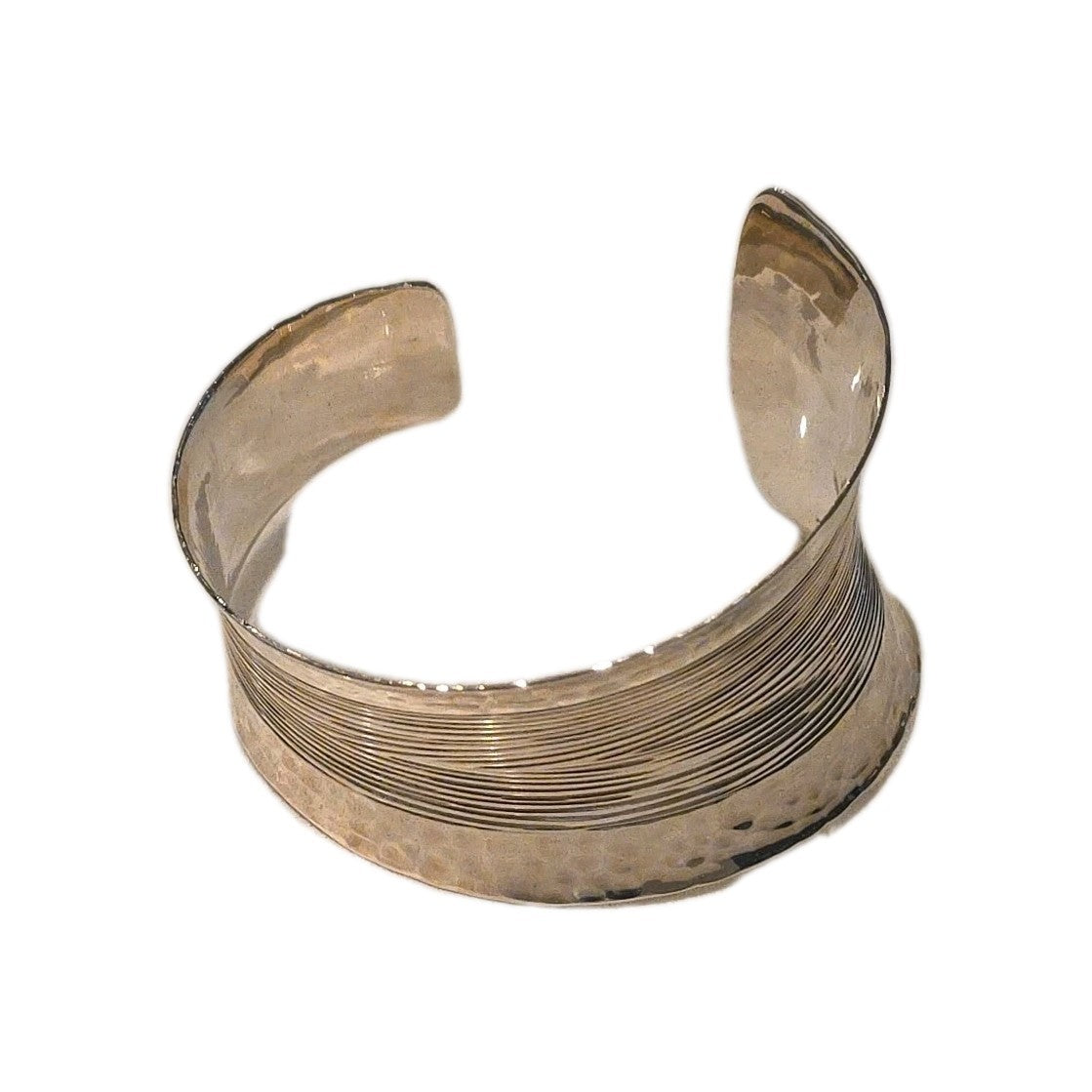 DDD Dominique Dinouart Mexico Modernist Hammered Design Threaded Cuff Bracelet