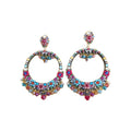 DUBLOS Chandelier Earrings Flamenco Style Crystals Crystal Beads 3.5” L